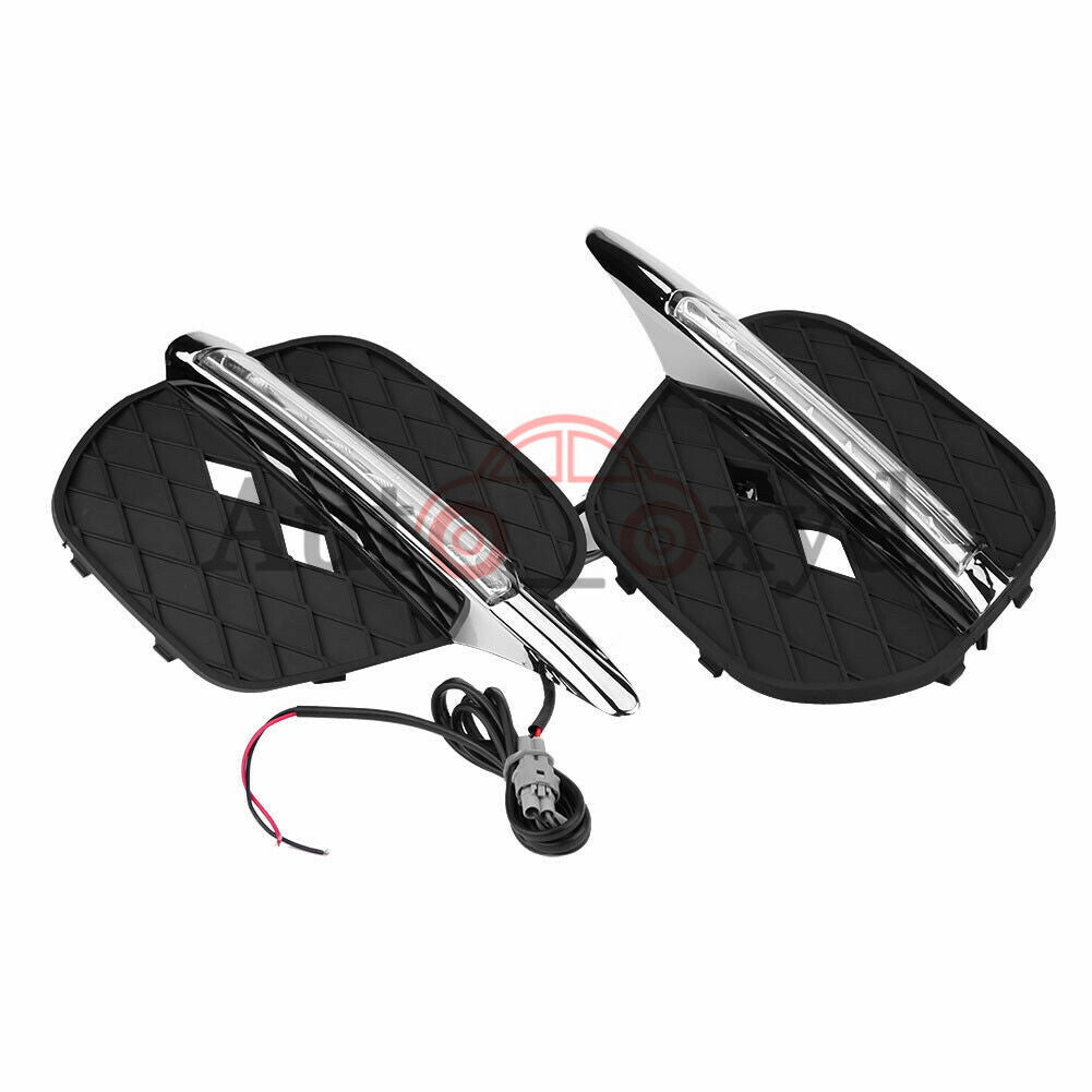 Pair 11-13 for BMW X5 E70 FRONT BUMPER FOG GRILL LED DRL DAY TIME RUNNING LIGHTS