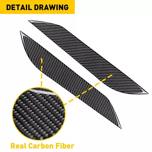 2x/set Carbon Fiber Headlight Eyebrows Eyelids Cover Trim For 350Z 03-09 n