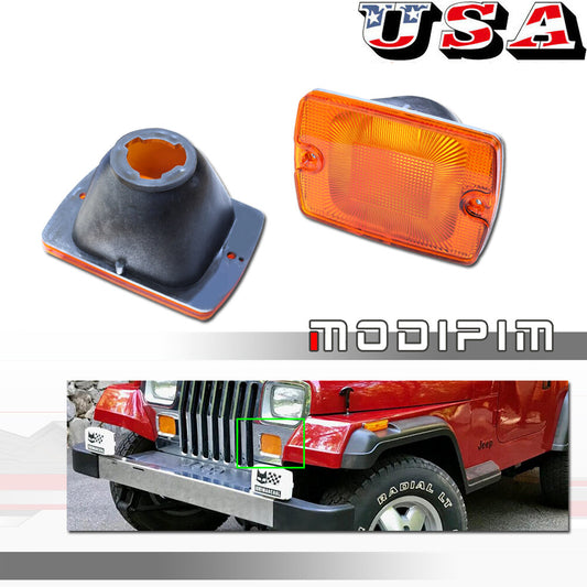 New front corner swivel signal parking light lens set for 87-95 for Jeep for WRANGLER - v