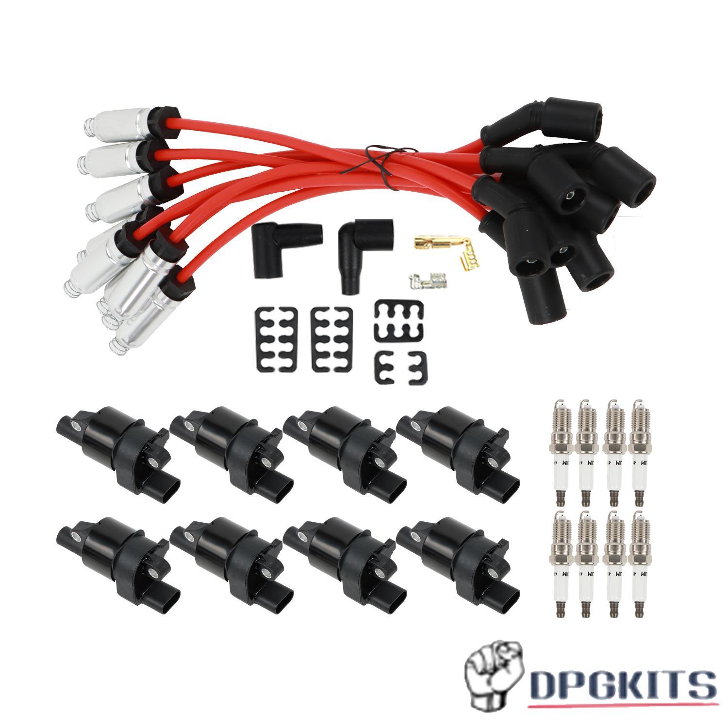8Pcs Ignition Coils + Iridium Spark Plugs + Wires for Buick LaCrosse V8 5.3L