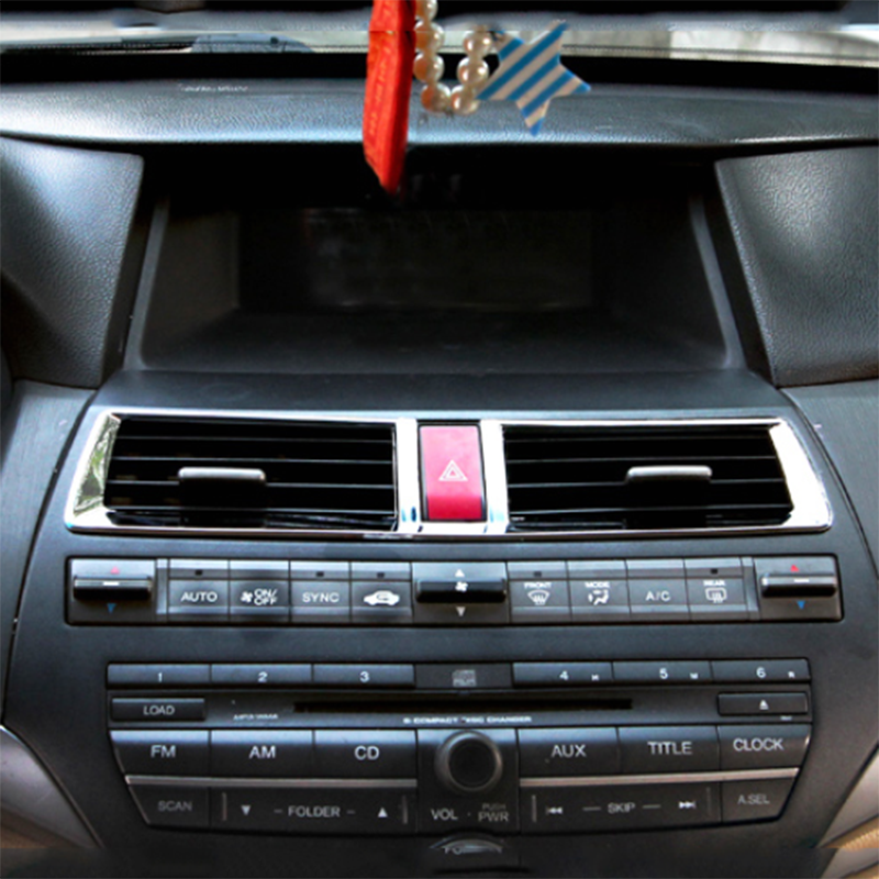 3X for Honda Accord 8th 2008-2012 ABS Chrome Console Air Outlet Vent Cover Trim