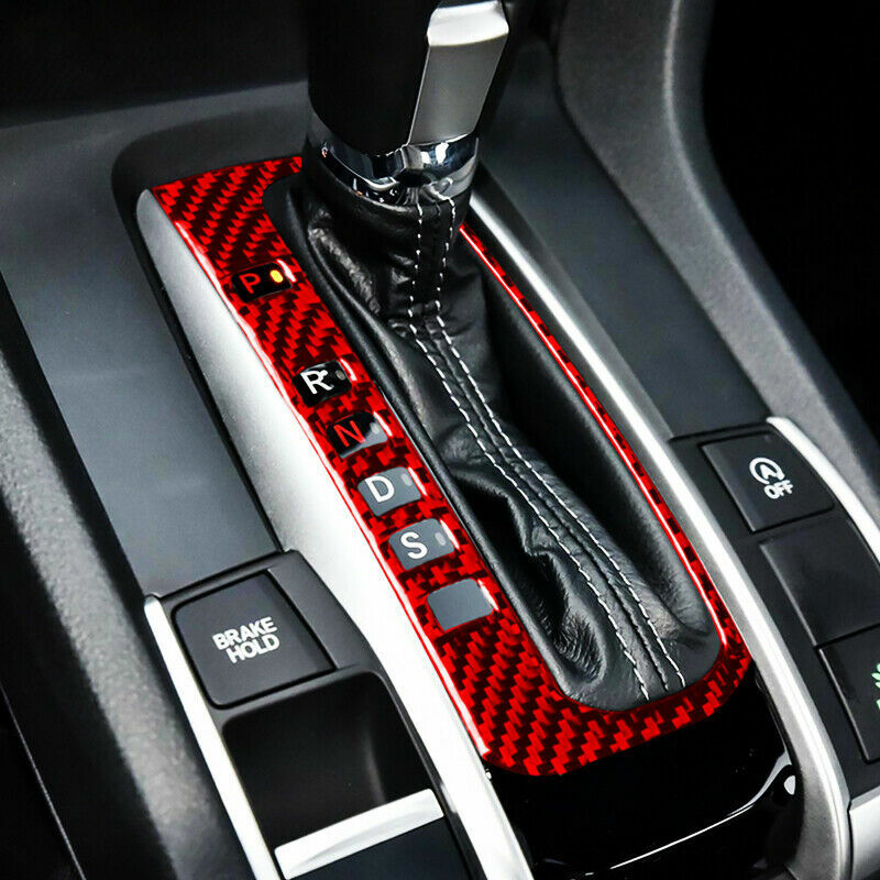 2016-2019 Real Carbon Fiber Car Gear Shift Panel Cover Trim for Honda for Civic 10th