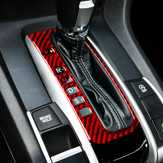 2016-2019 Real Carbon Fiber Car Gear Shift Panel Cover Trim for Honda for Civic 10th