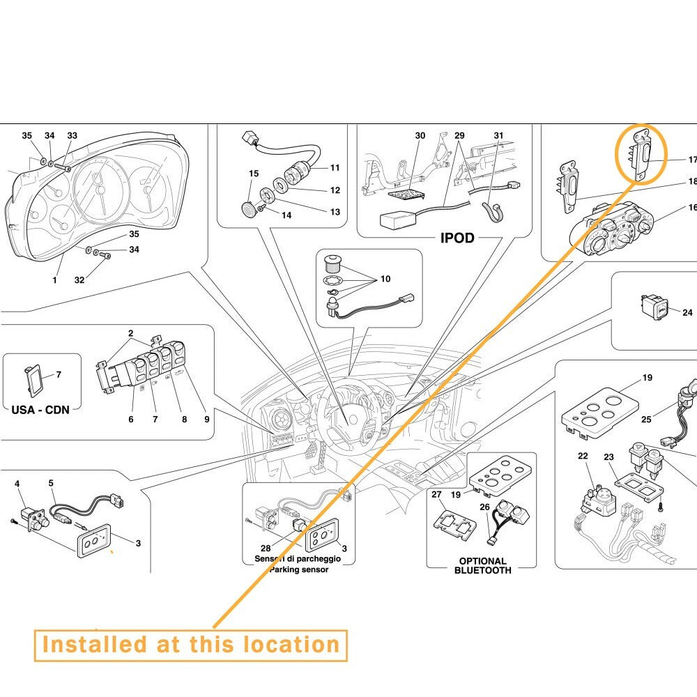 Applicable to for Ferrari 430 window switch right side 67970400
