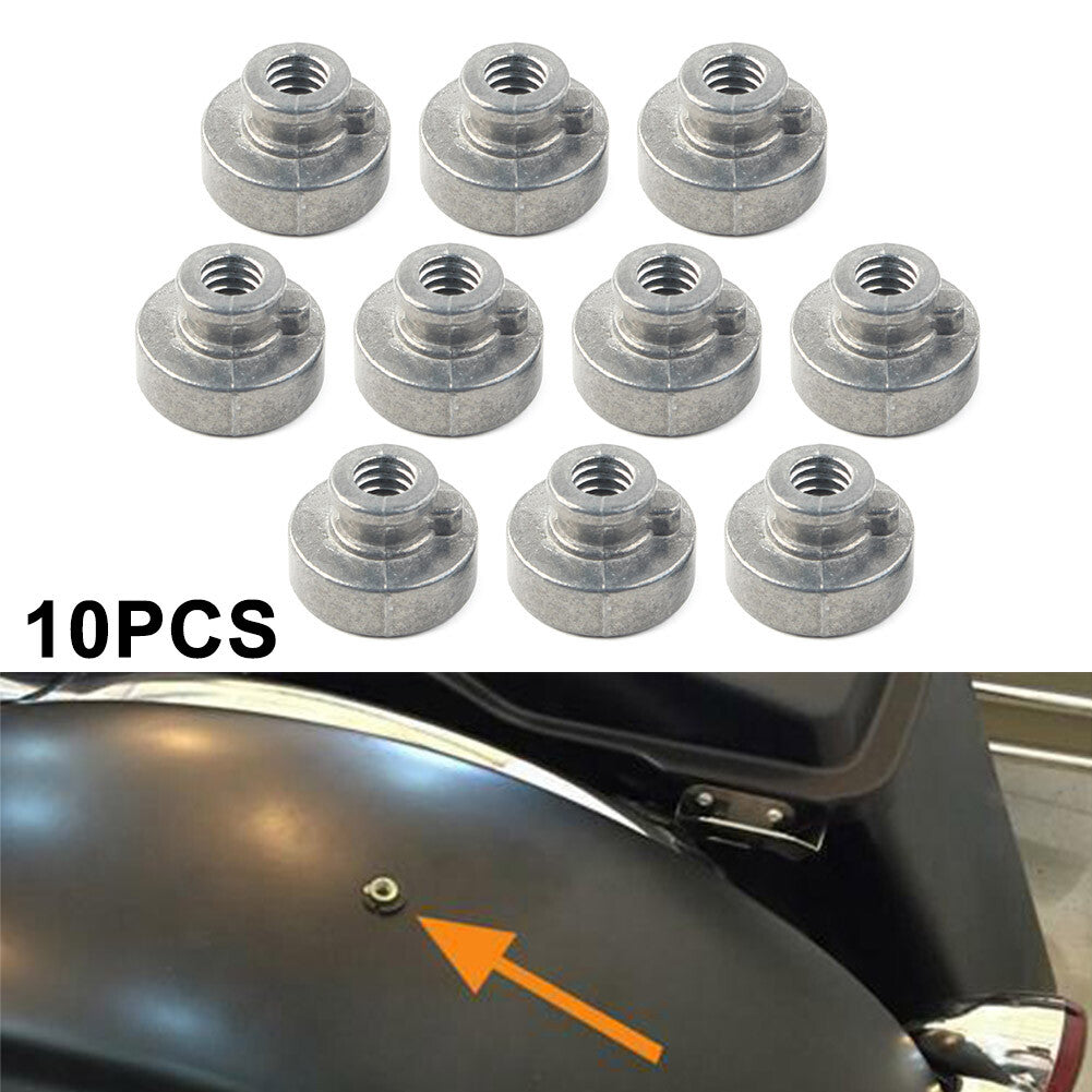 10x Rear Fender Passenger for Seat Bolt Tab Screw Nut Knob Cover for Harley Davidson