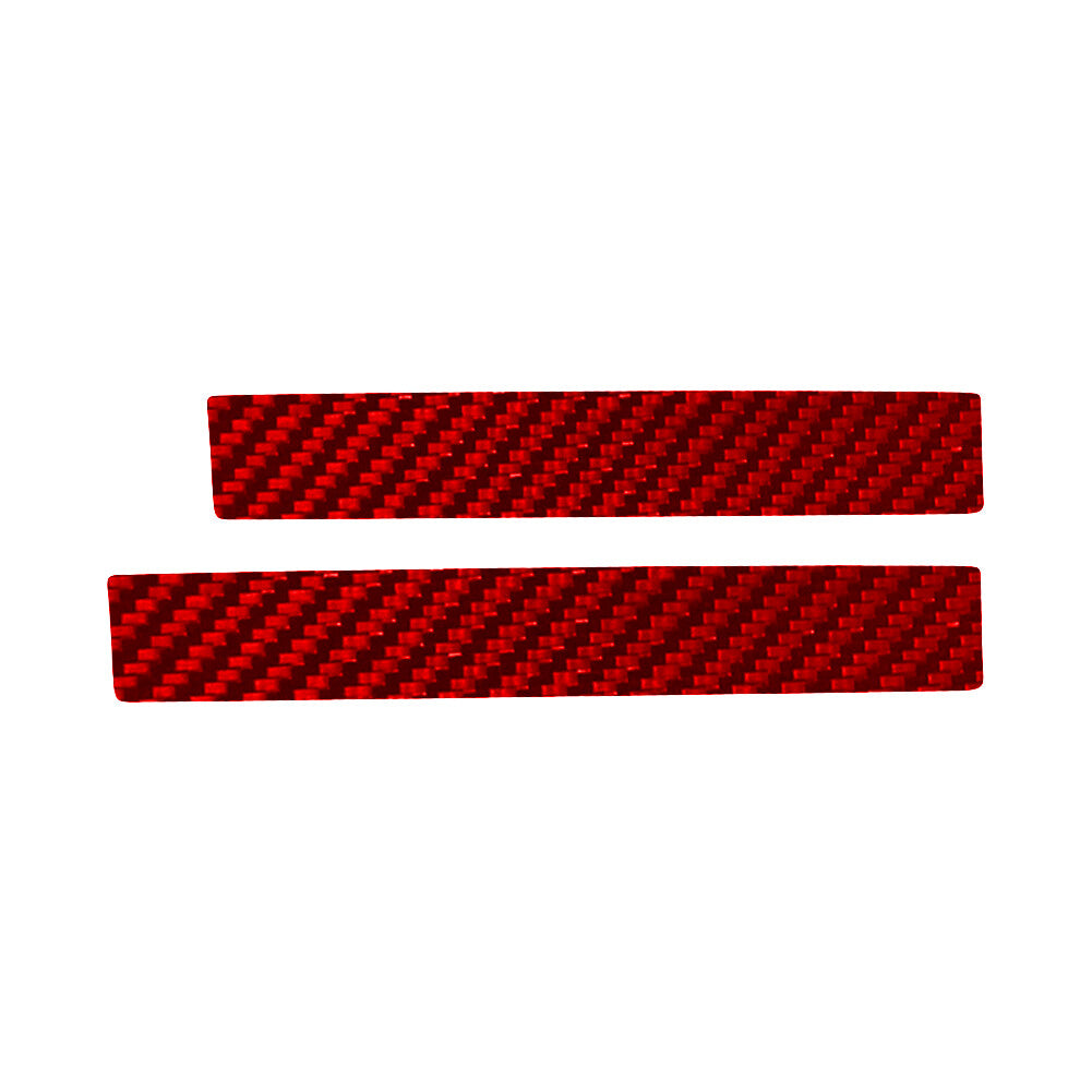 2-Piece Red Carbon Fiber Driver's Side Dashboard Cover Trim Strip for Toyota Hilux