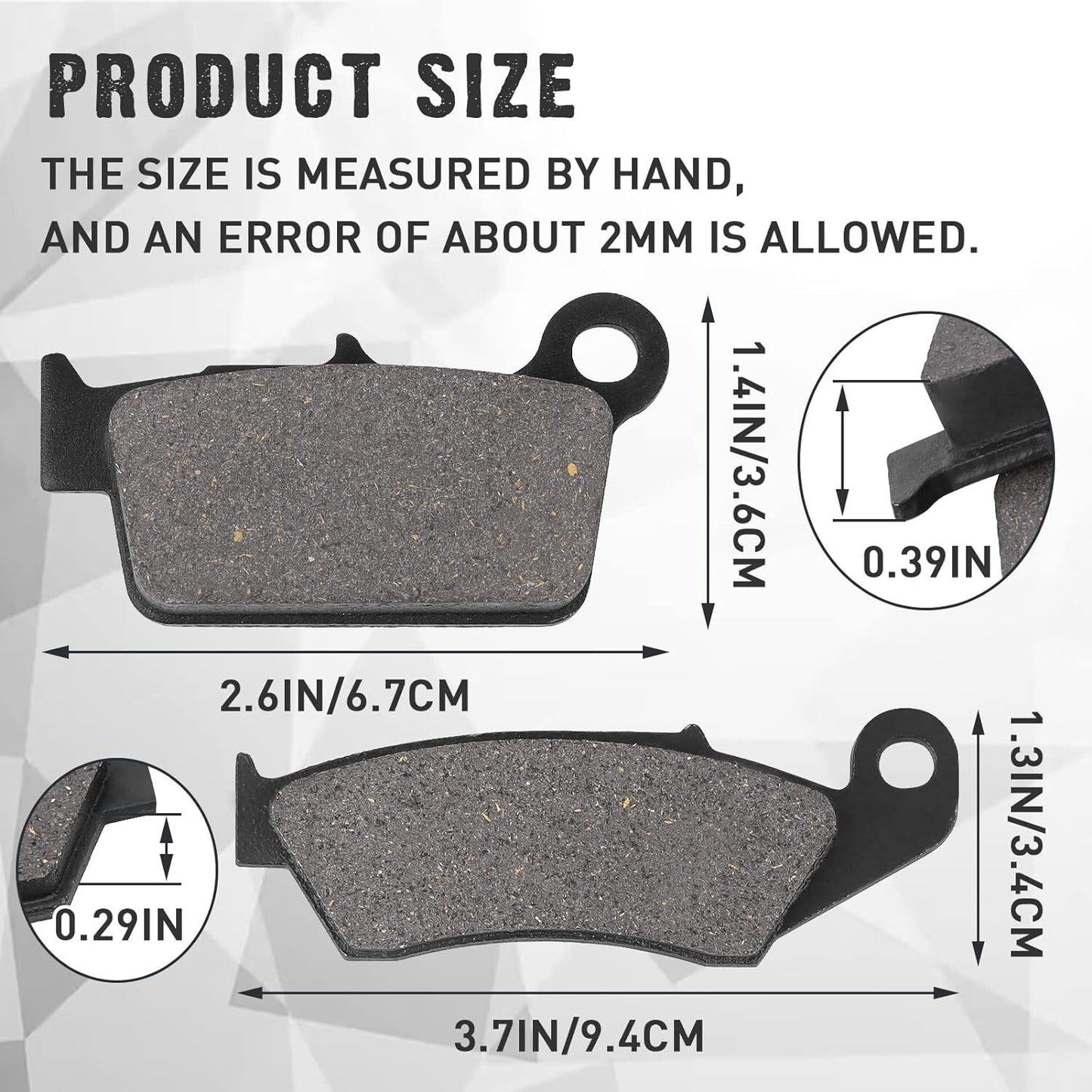 Brake Pads for Kawasaki KX250F KX450F KLX450R/ for Suzuki RM-Z 250 RM-Z 450 RMX450