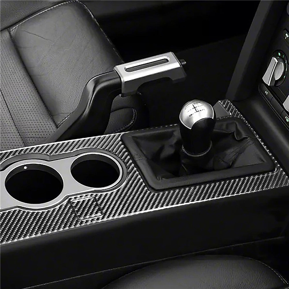 Carbon Fiber Interior Gear Shift Cover Trim For 2005 2006 2007-2009 for Ford for Mustang