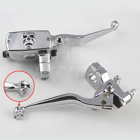 125mm Skull Reservoir Brake Clutch Levers for Honda Shadow Magna Spirit 750 VTX Q