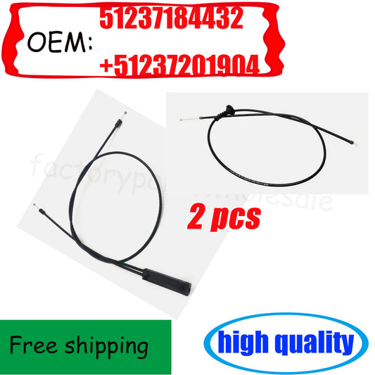 2PCS Front Rear Hood Release Cable for E90 X1 E84 E92 E93 328i 51237184432 n