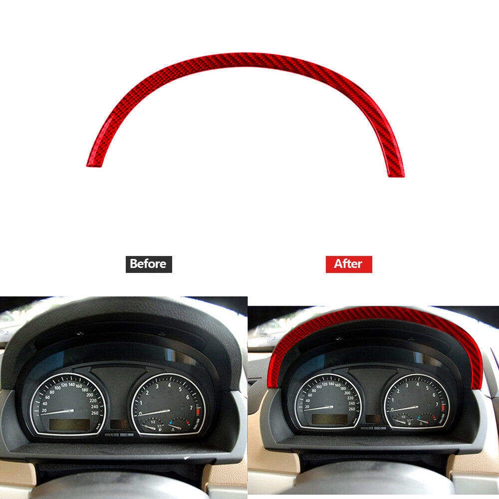 Red Carbon Fiber Speedometer Trim for BMW X3 2004-2010