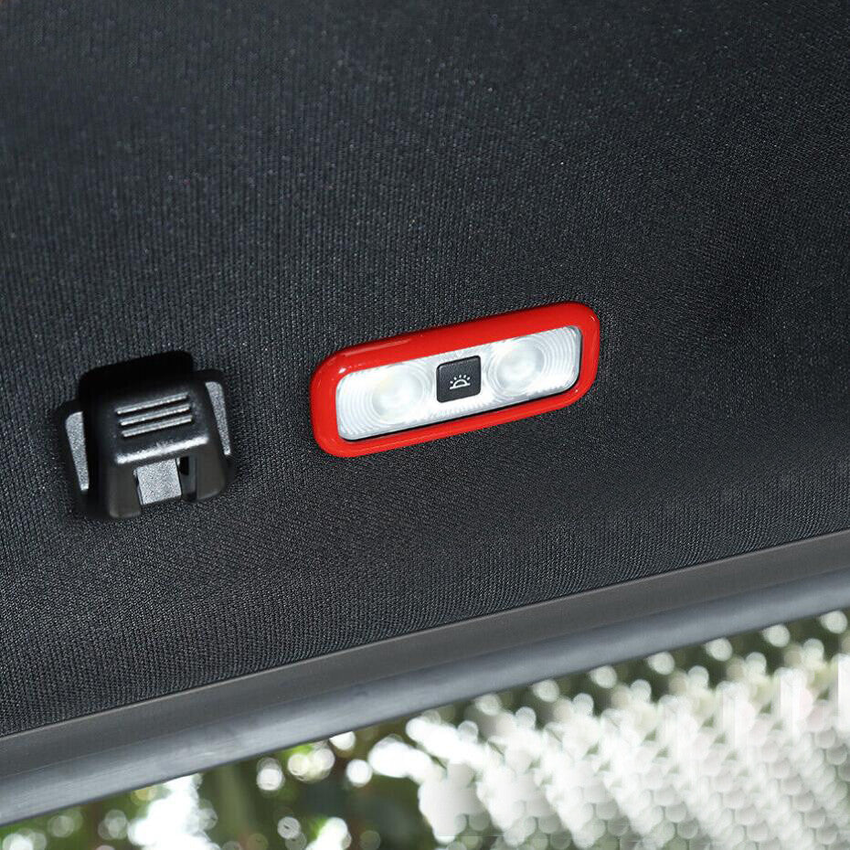 Fit For 2015-2020 F150 ABS Red Rear Reading Light Lamp Cover Trim 2P v