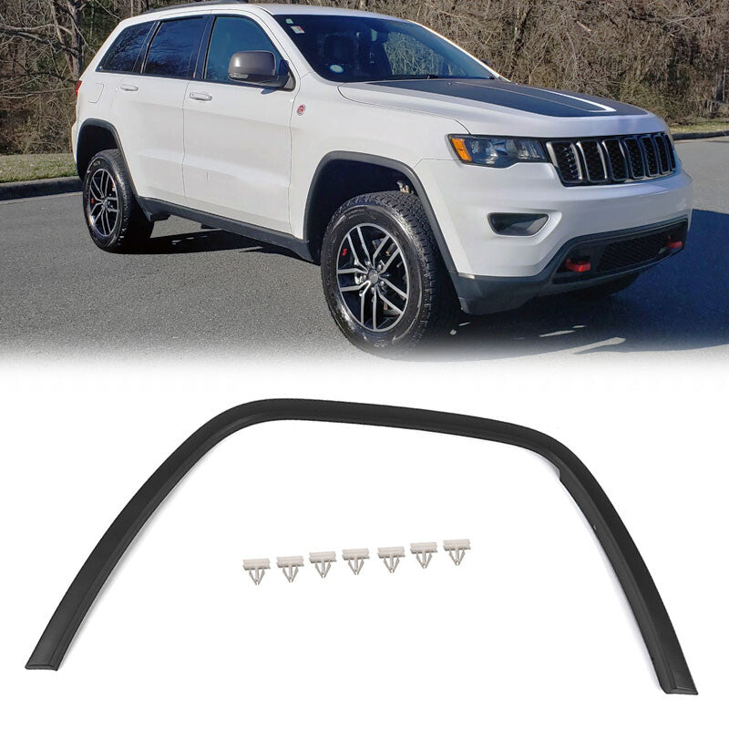 Suitable for Jeep Grand Cherokee 2011-16, front fender wheel arch molding, black passenger side. Q