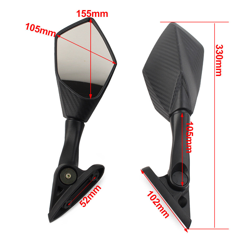 Side Rearview Mirrors Foldable for Yamaha YZF R3 R25 2015-2017 Carbon Motor Pair