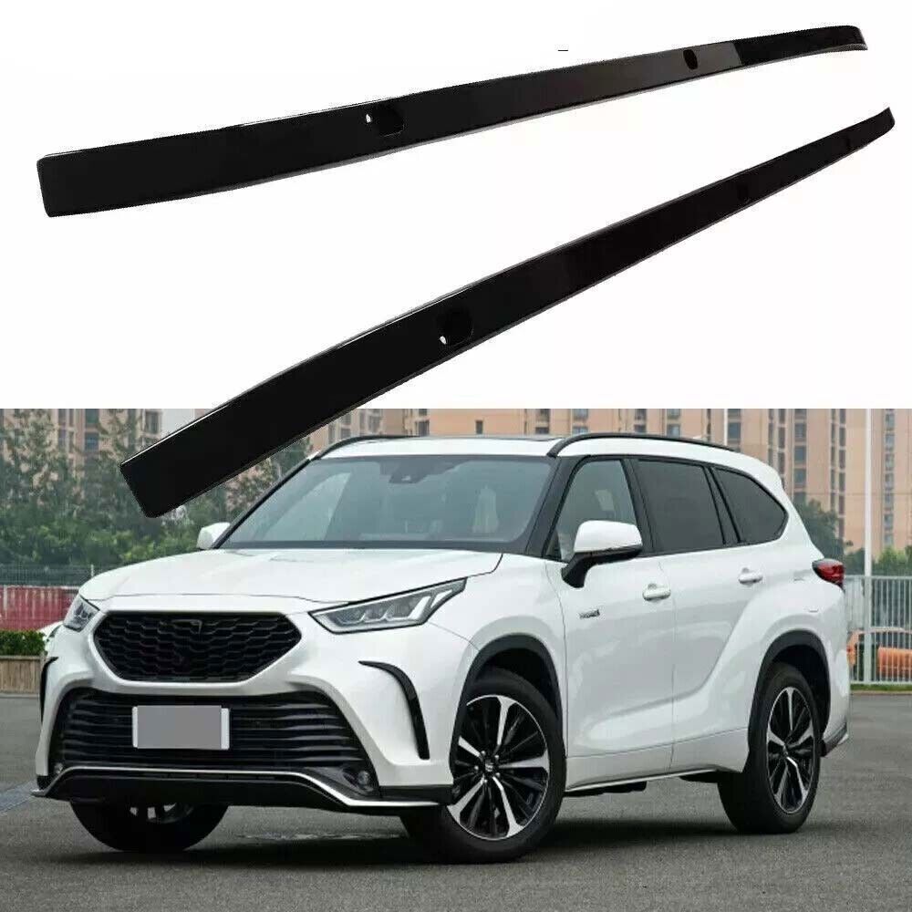 2020-24 for Toyota Highlander Black Look Roof Rack Side Rail Bar Luggage Carrier