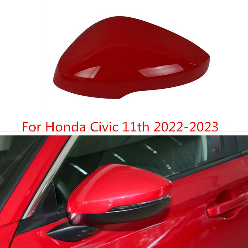 Red Left Side Rearview Mirror Cover Shell Cap Fit for Honda for Civic 11th 2022-2023