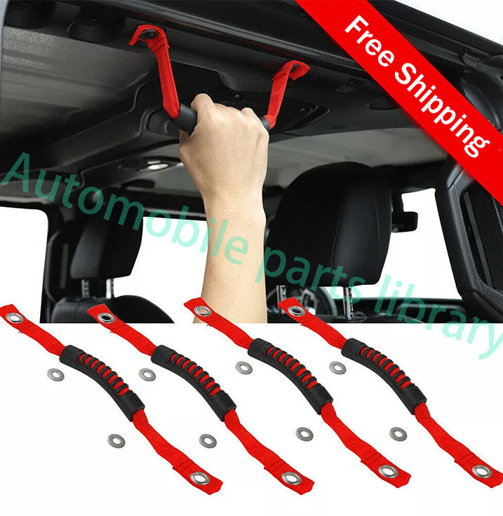 Sahara Rubicon Red Thin Roller Grip Handle for Jeep for Wrangler (4 Pieces)
