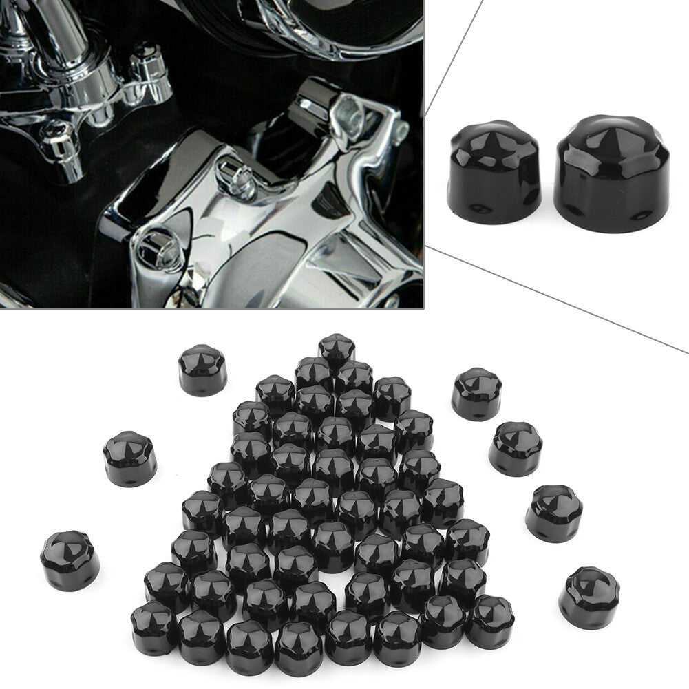 for Harley Road King Electra Glide 99-16 FLHX FLHTK Black Engine Bolt Cap Set Q