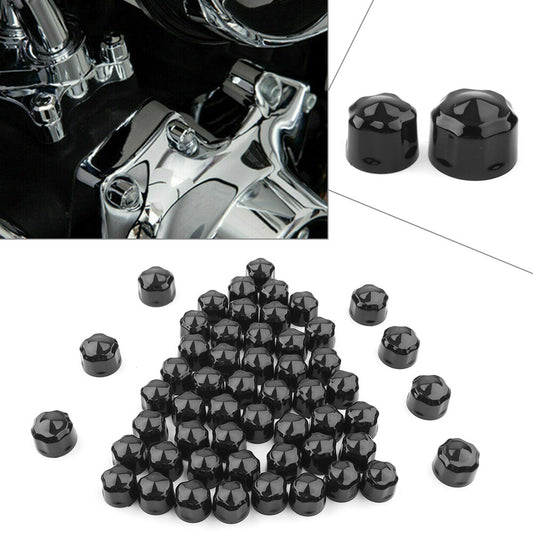 for Harley Road King Electra Glide 99-16 FLHX FLHTK Black Engine Bolt Cap Set Q