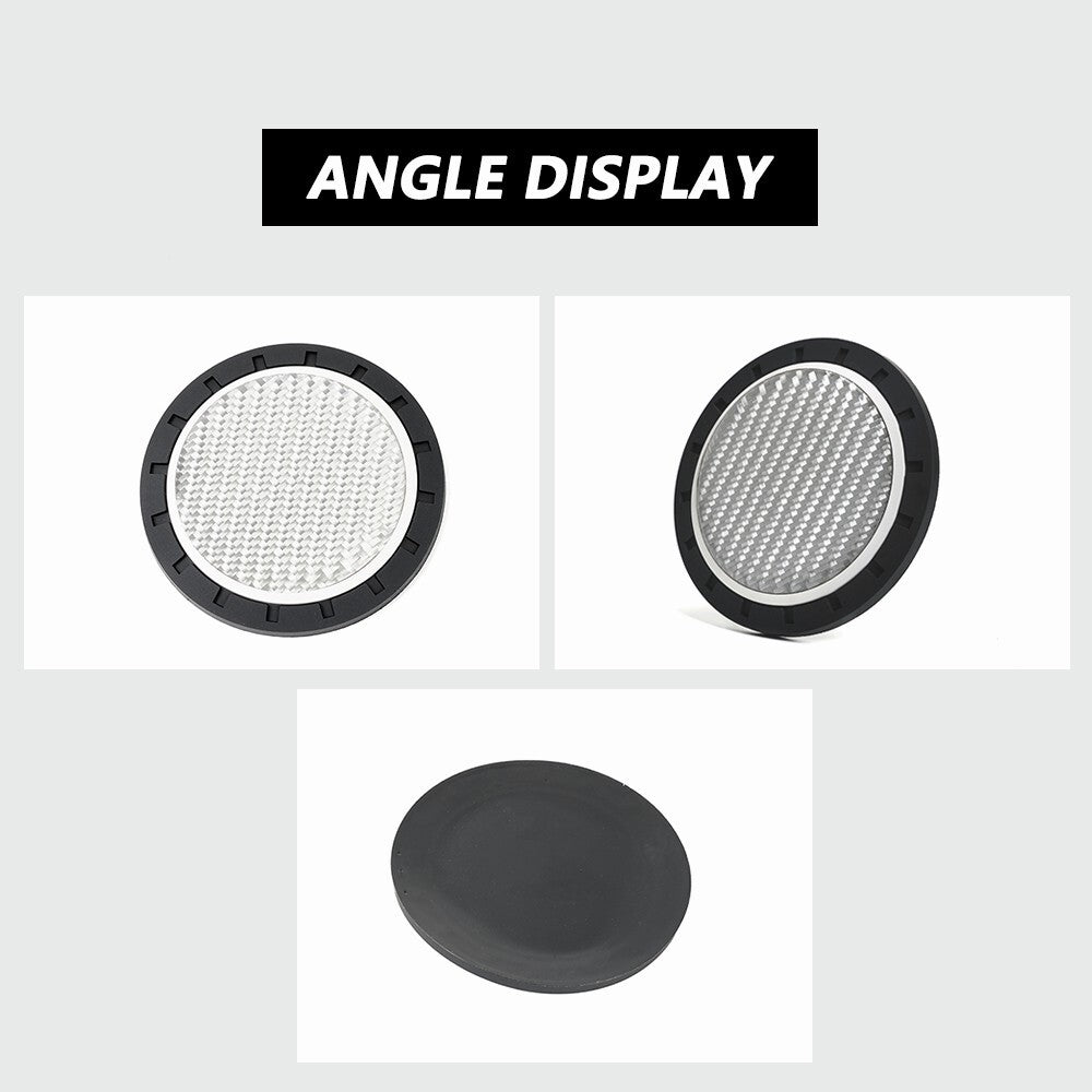 4X Carbon Fiber Cup Holder Pad Water Cup Slot Non-Slip Mat Car Accessories