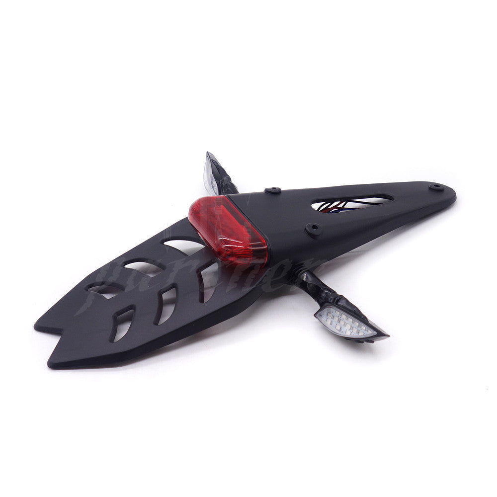 Red Fender LED Rear Tail Brake Light With Turn Signal Lamp Enduro Trial Bike Q