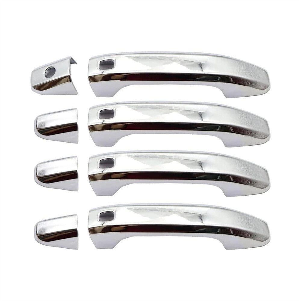 Chrome Door Handle Cover Set For 2020-21 for GMC for Sierra Chevy Silverado 1500 w/ for Smart