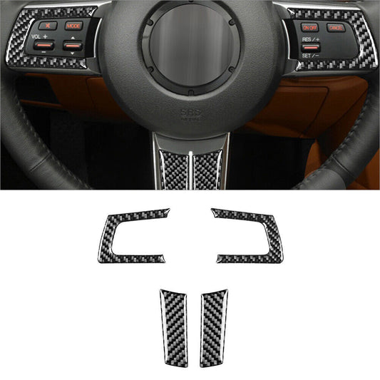 Carbon Fiber Interior Steering Wheel Cover Trim For X3 F25 X4 F26 2011-2017 v