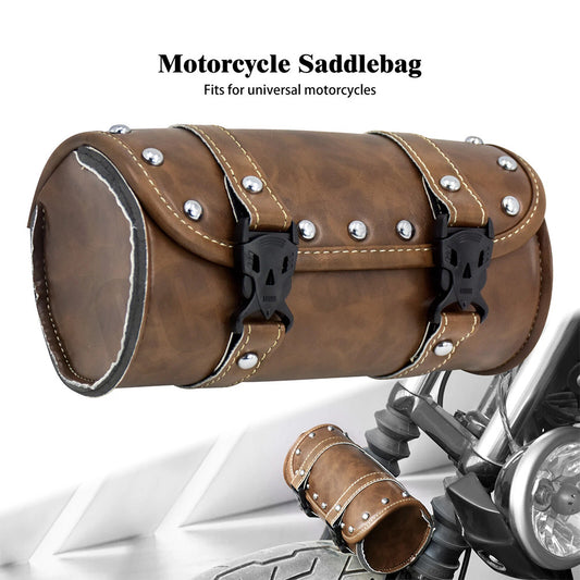 Motorcycle Front Rear Handlebar Sissy Bar Saddlebag Fork Roll Barrel Tool Bag Q