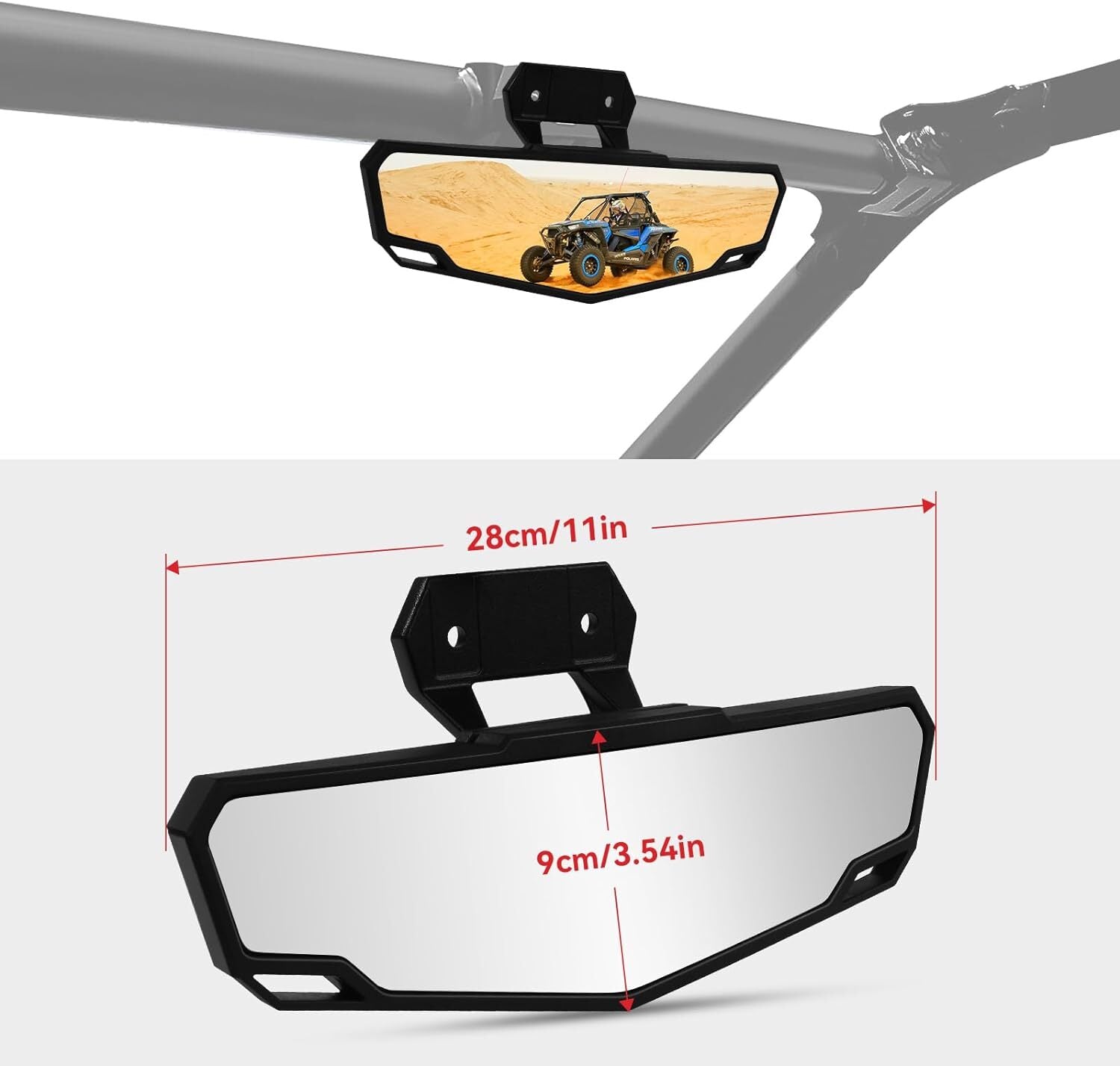 UTV Convex Rear View Mirror Center Rearview Mirror For RZR PRO XP/4 2020-24 C1B3 Q