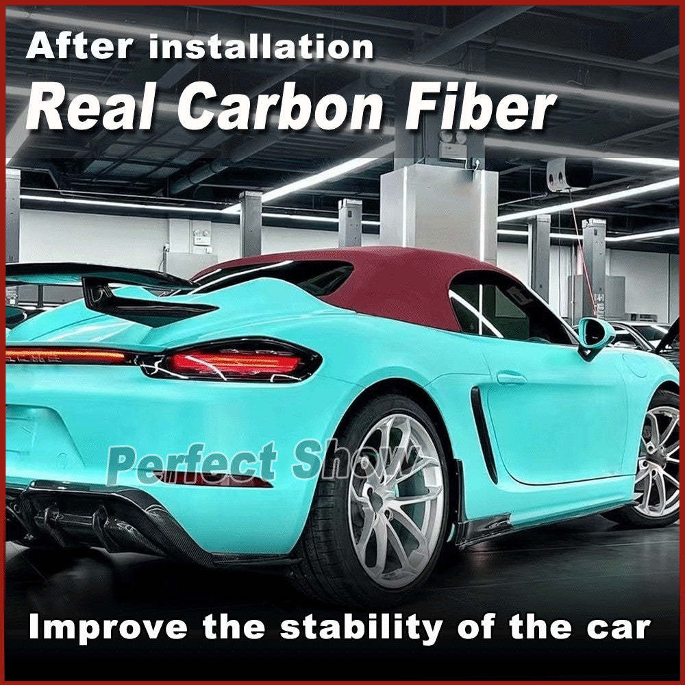 Fit for Porsche 718 Cayman Spyder Carbon Fiber Side Skirts Extension Lip