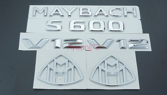 Chrome S600 + for MAYBACH + 4 MATIC Emblem Auto Front Badge for MAYBACH S600