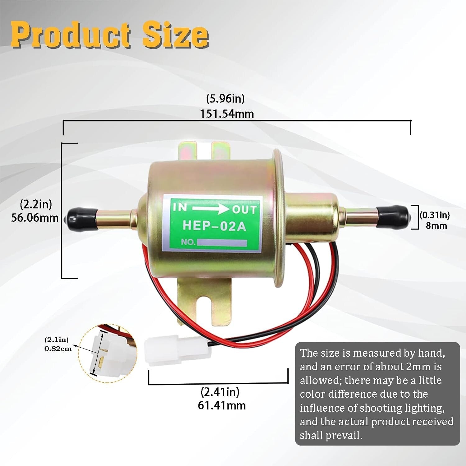 HEP-02A 2.5-4 PSI Metal Solid Gasoline Diesel Engine Motorcycle Carburetor Lawn