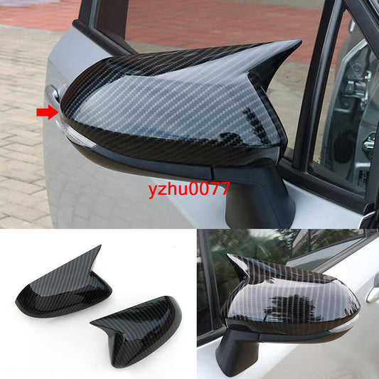 for Toyota for Corolla 2020-2022 Carbon Look OX Horn Rear View Mirror Cover Trim
