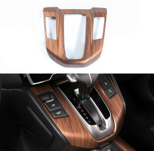 Gear Shift Box Cover Panel Peach Wood Grain Color Trim Cover for Honda CRV 17-22