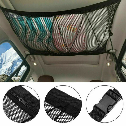 For Camper Van Caravan Car Roof Ceiling Cargo Net Mesh Storage Bag Q