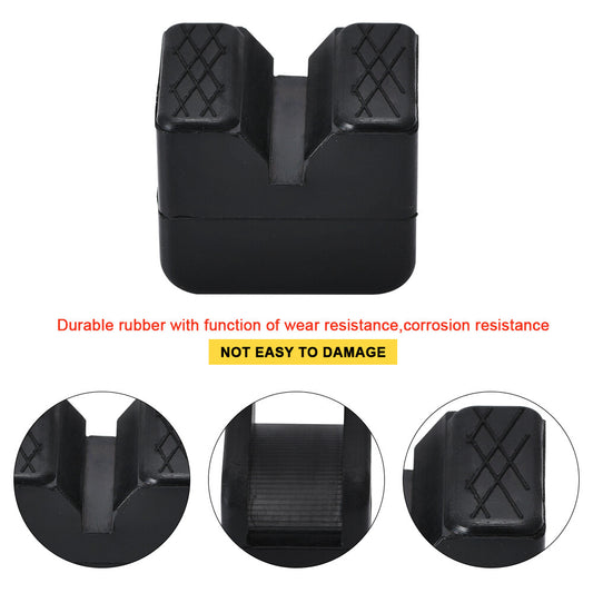 2PCS Slotted Frame Jack Pad Square Rail Floor Guard Adapter Anti-slip Rubber