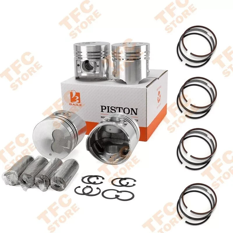 4SET Piston + Ring Kit Set STD for MITSUBISHI 4D56 91.11mm2.524mm(oil ring)