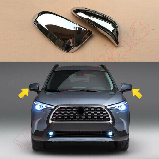 for Toyota for Corolla Cross 2022-23 Chrome Side Door Rearview Mirror Cover Trim Cap