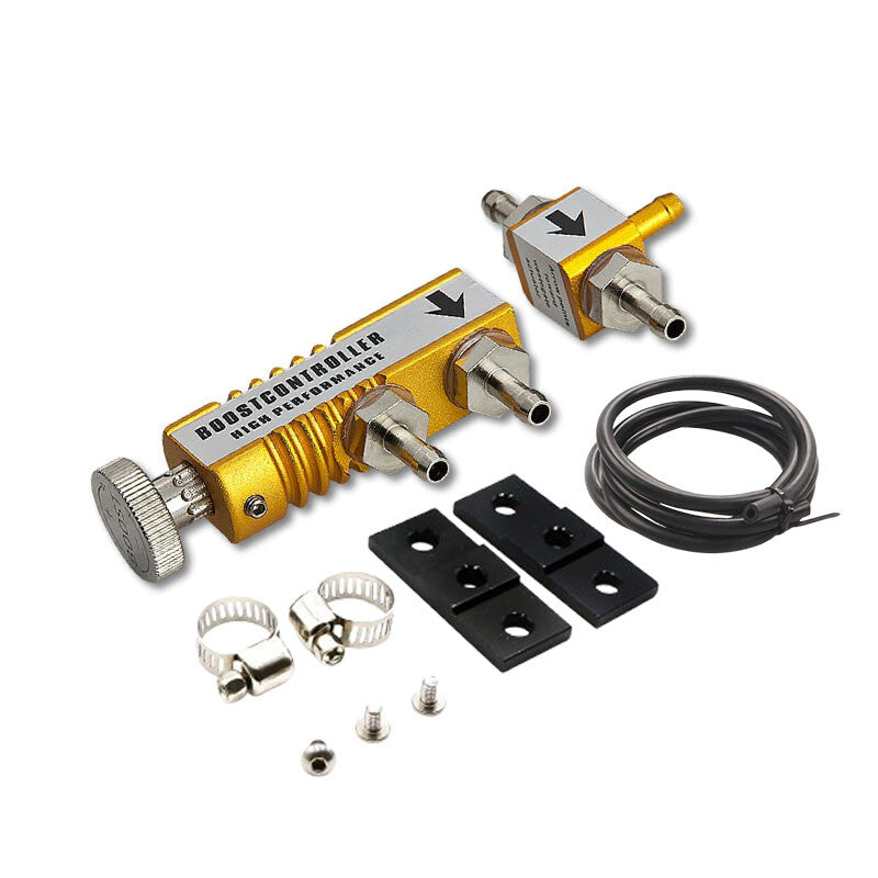 Adjustable Racing Manual Turbo Boost Bypass Controller Kit 30PSI Gold Universal