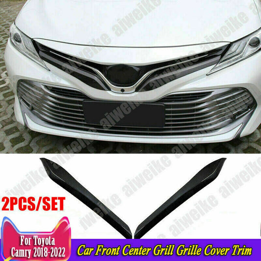 for Toyota for Camry 2018-2023 Car Front Center Grill Grille Cover Trim Carbon Fiber