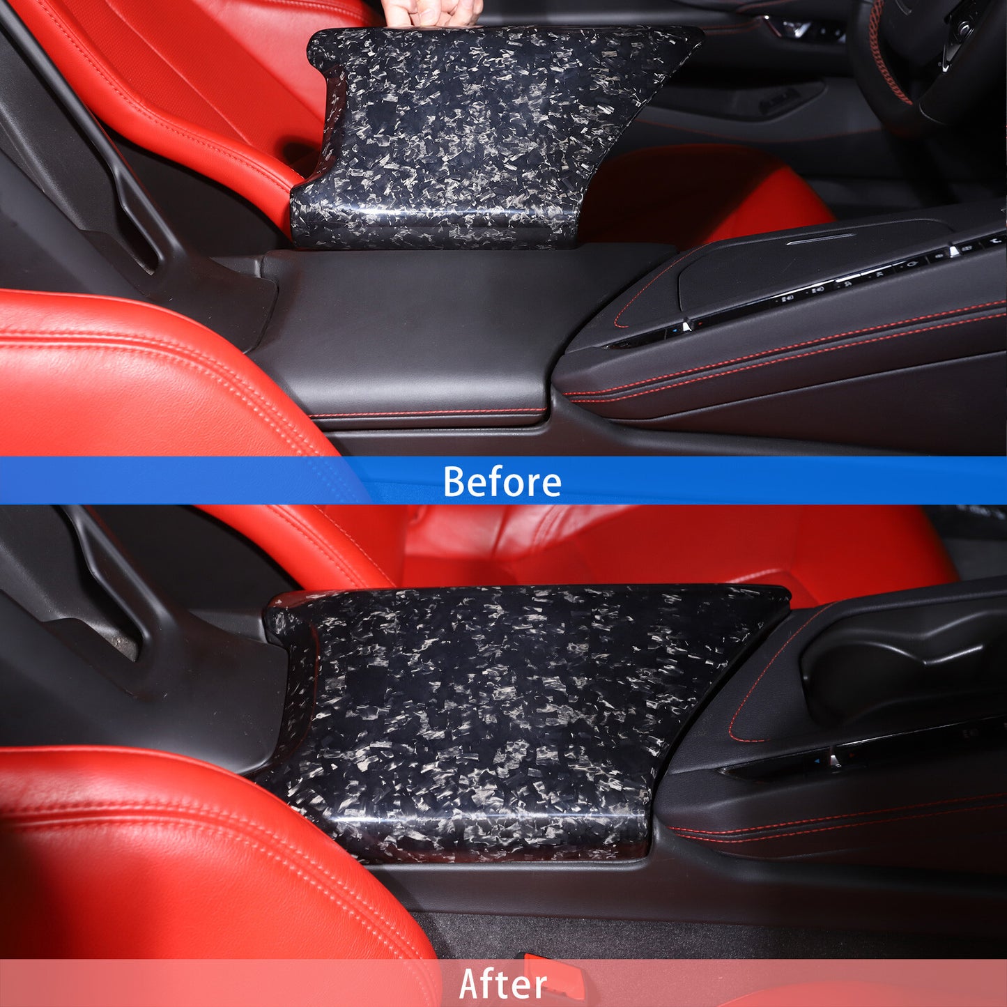 Forged carbon center console cover and armrest cover for Corvette C8 2020-2023 Z51 Z06- n