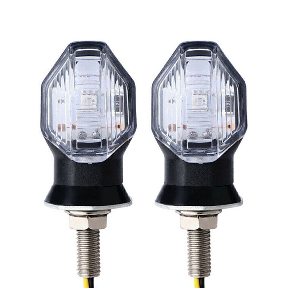 2x Motorcycle Universal LED Turn Signals Light Blinker Amber Indicator Lamp 12V Q