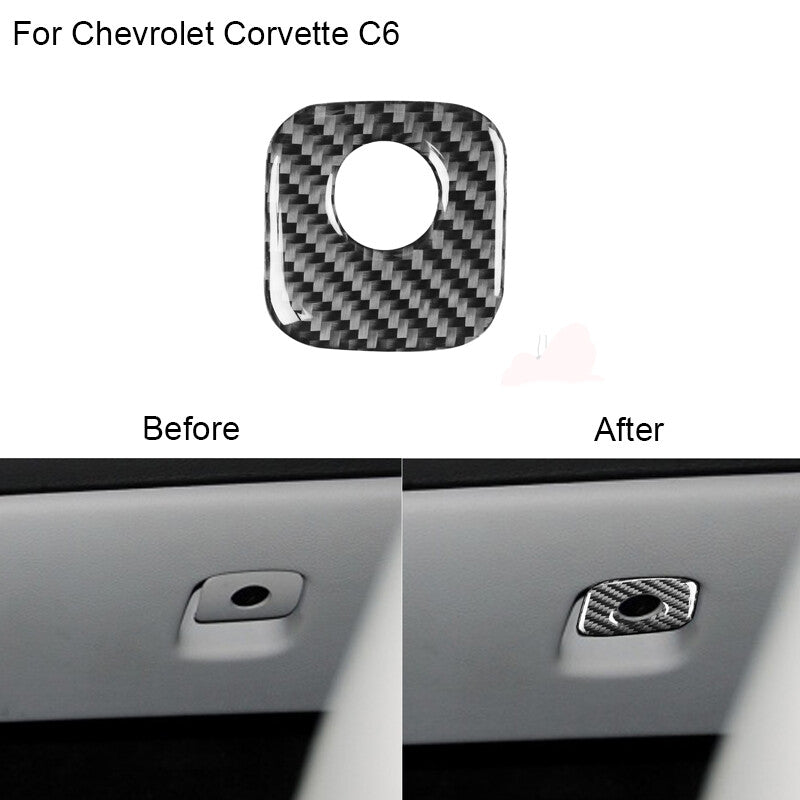 for Chevrolet for Corvette C6 Carbon Fiber for Co -pilot Storage Box Handle Cover Trim