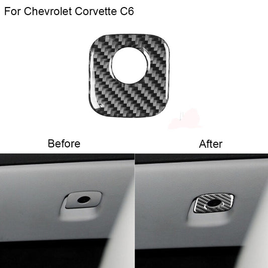 for Chevrolet for Corvette C6 Carbon Fiber for Co -pilot Storage Box Handle Cover Trim