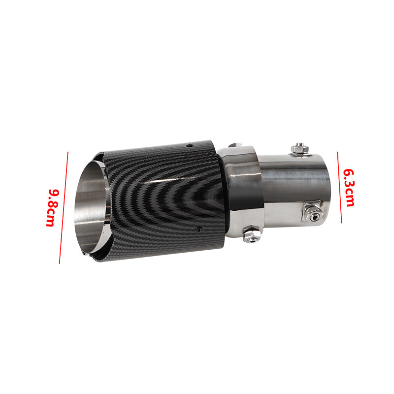 Car Exhaust Muffler Tail Pipe Turbo Throat Rolled Models Straight Edge Red LED
