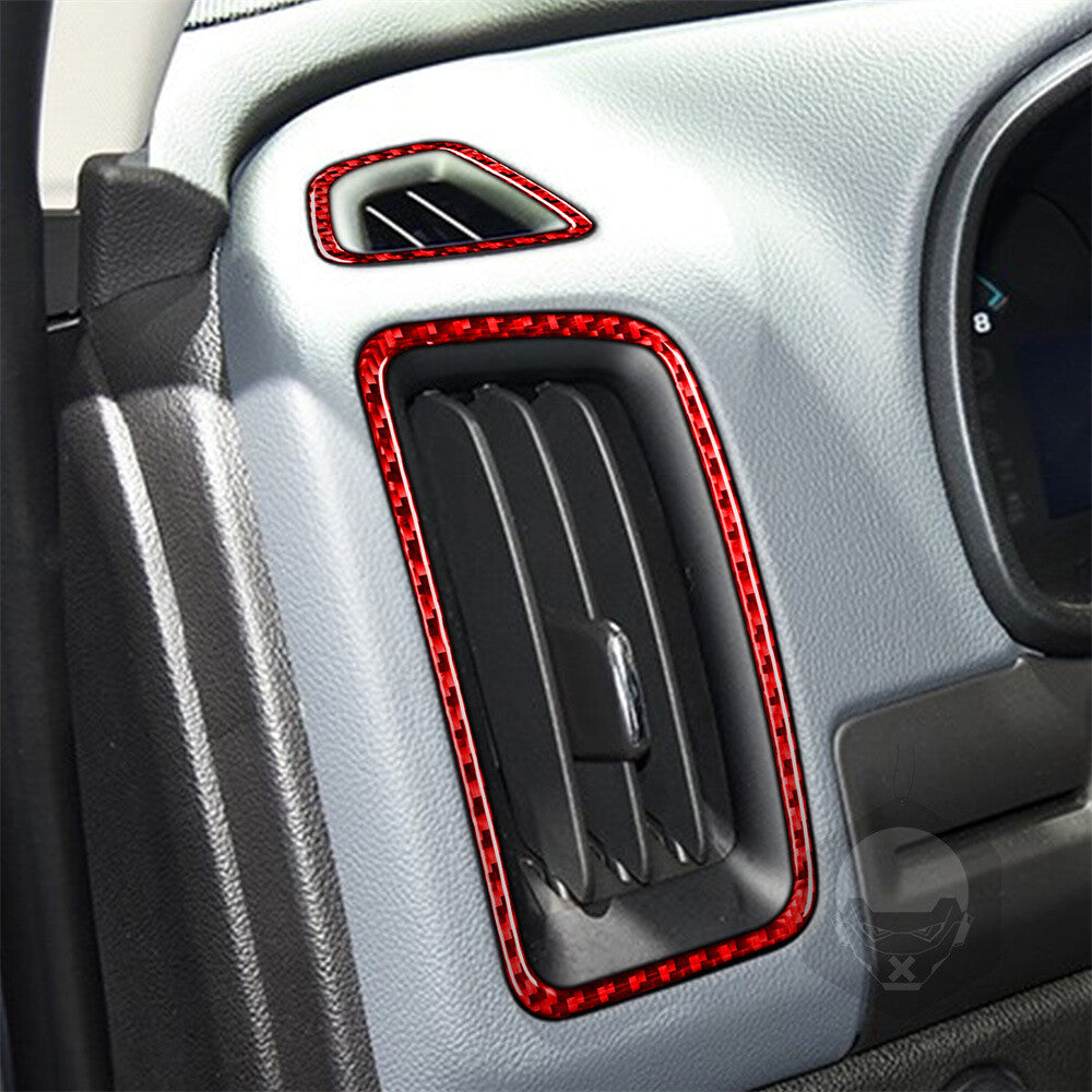 4¡ÁRed Carbon Side Air Vent Outlet Cover for Chevrolet Colorado / for GMC for Canyon 2015+