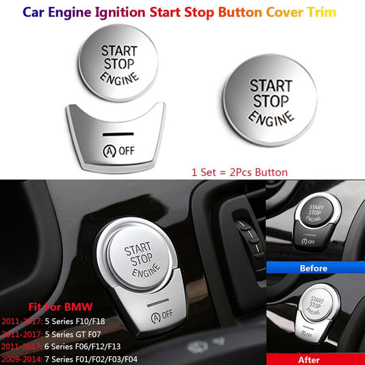 for BMW 5 6 7 F10 F07 F06 F01 Car Engine Ignition Start Stop Button Cover Trims