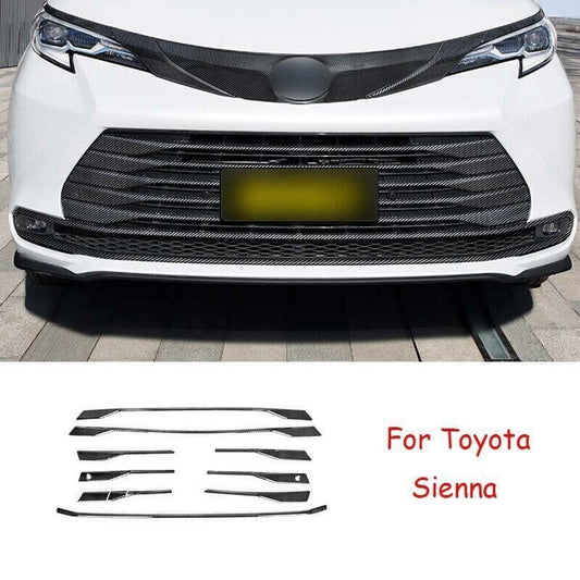 Carbon Fiber Grill Strip Front Center Mesh Grille Trim for Toyota for Sienna 21-24
