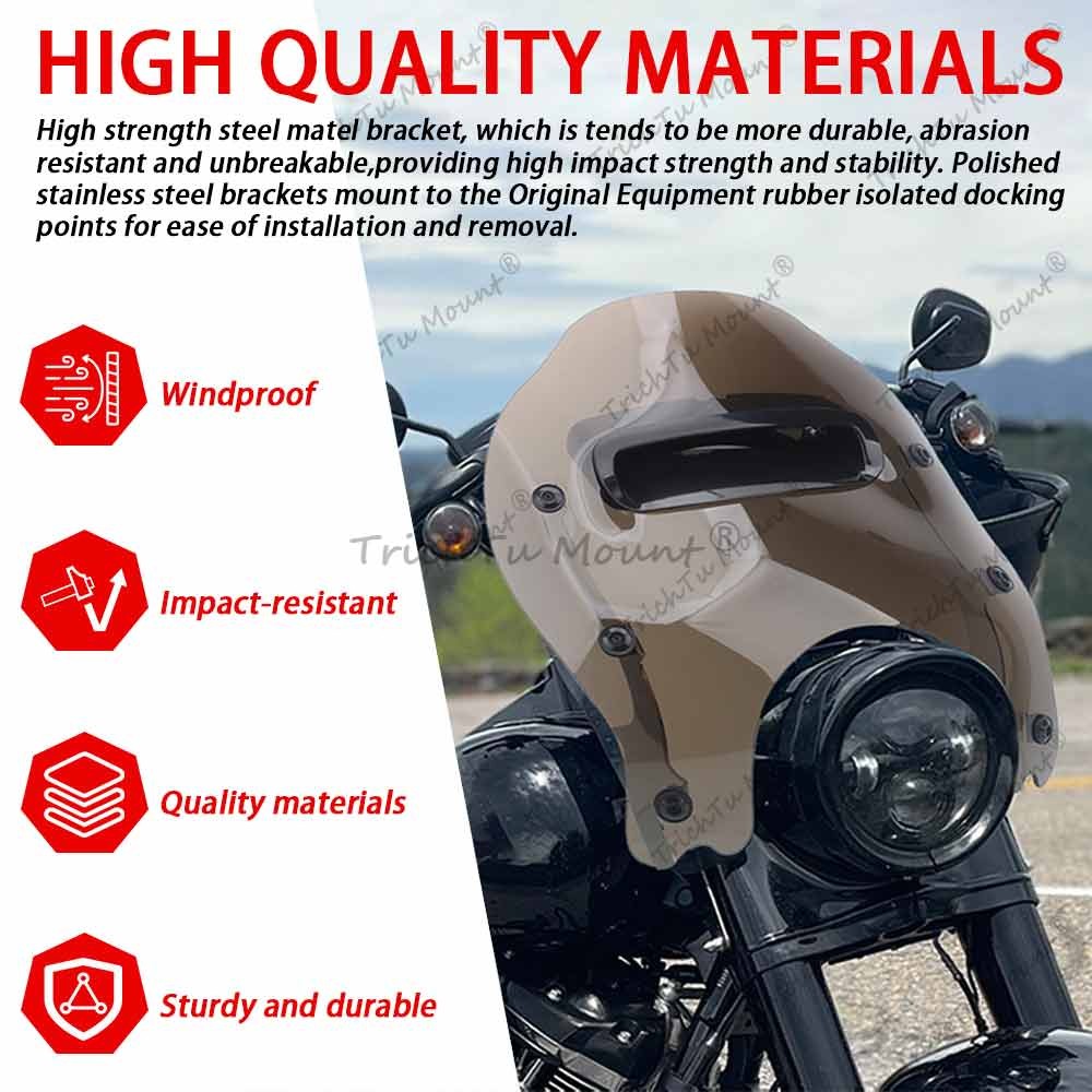 Brown Windshield Wind Splitter for Harley Touring Road King FLHR FLHRXS 1994-Up Q