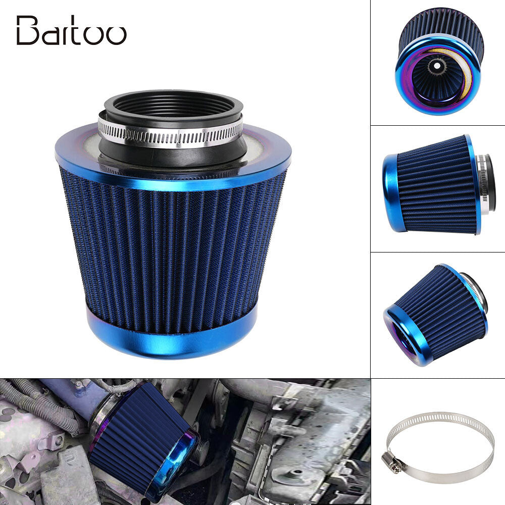 376mm Inlet Cold Air Intake Cone Replacement Washable Clamp-On Dry Air Filter Q